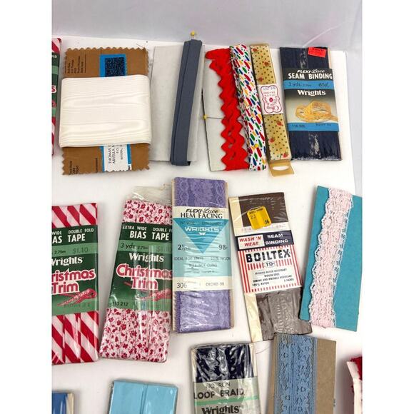 VTG Large MIX Rick Rack Trim Bias Tape Lace Seam Binding Assorted Colors 55+ - Picture 4 of 9
